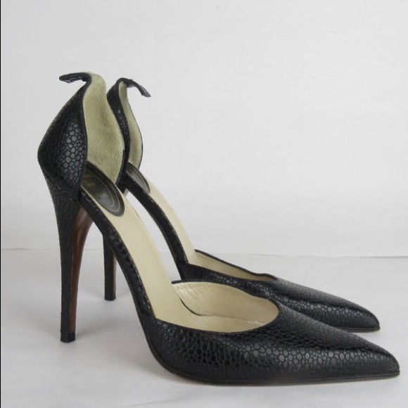 DIOR black shagrene STILLETO PUMPS $2800 size 36.5 - Picture 3 of 8